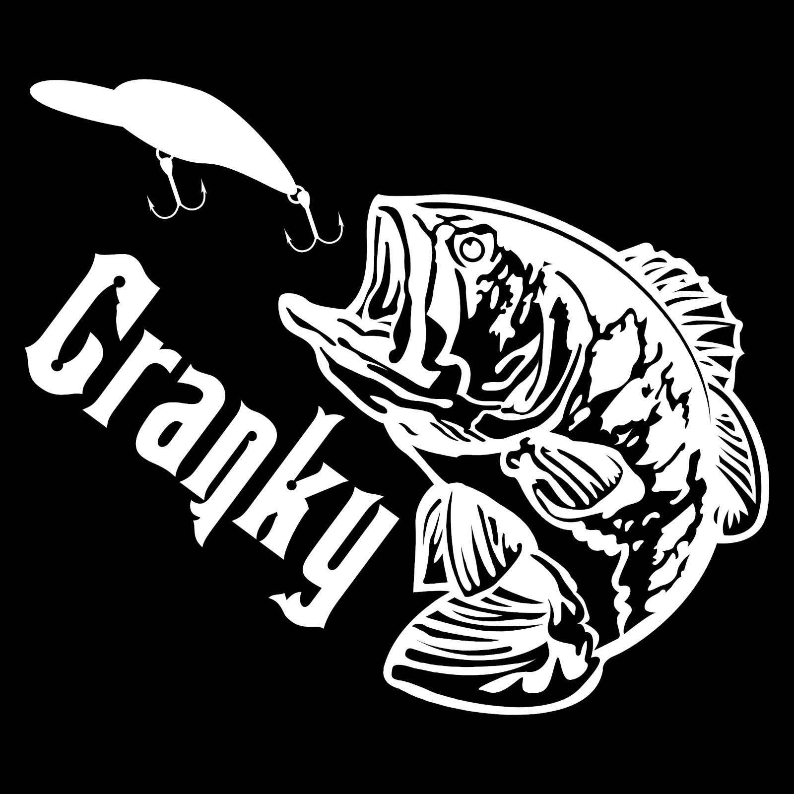 Crankbait Bass Fishing Hook Car Truck Window Wall Laptop Vinyl Decal Sticker.