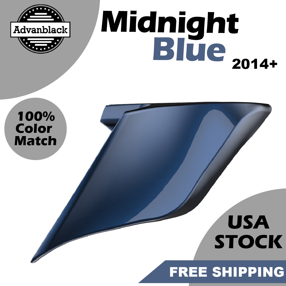 Midnight Blue Stretched Extended Side Cover Fits 2014+ Harley Street Road Glide