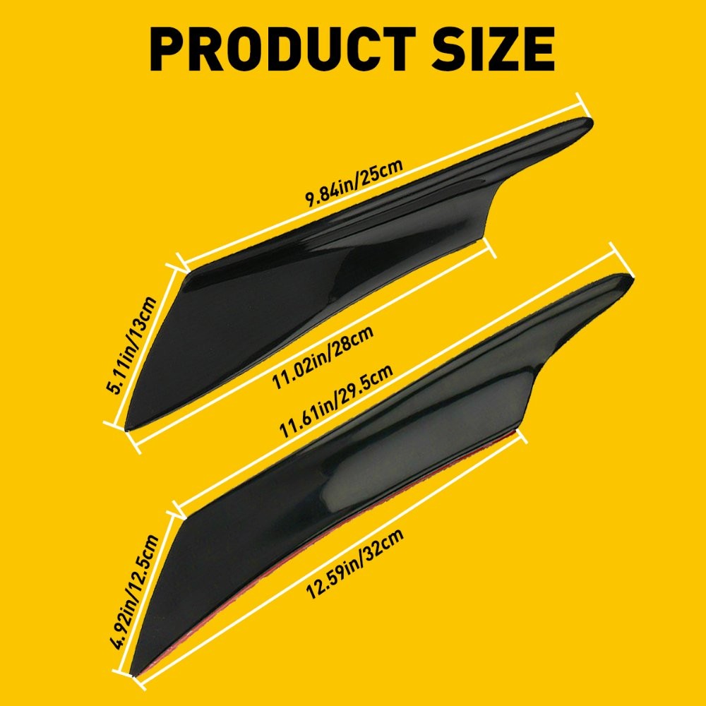 4/8x Car Bumper Fin Canard Splitter Diffuser Valence Spoiler Lips Glossy Black D