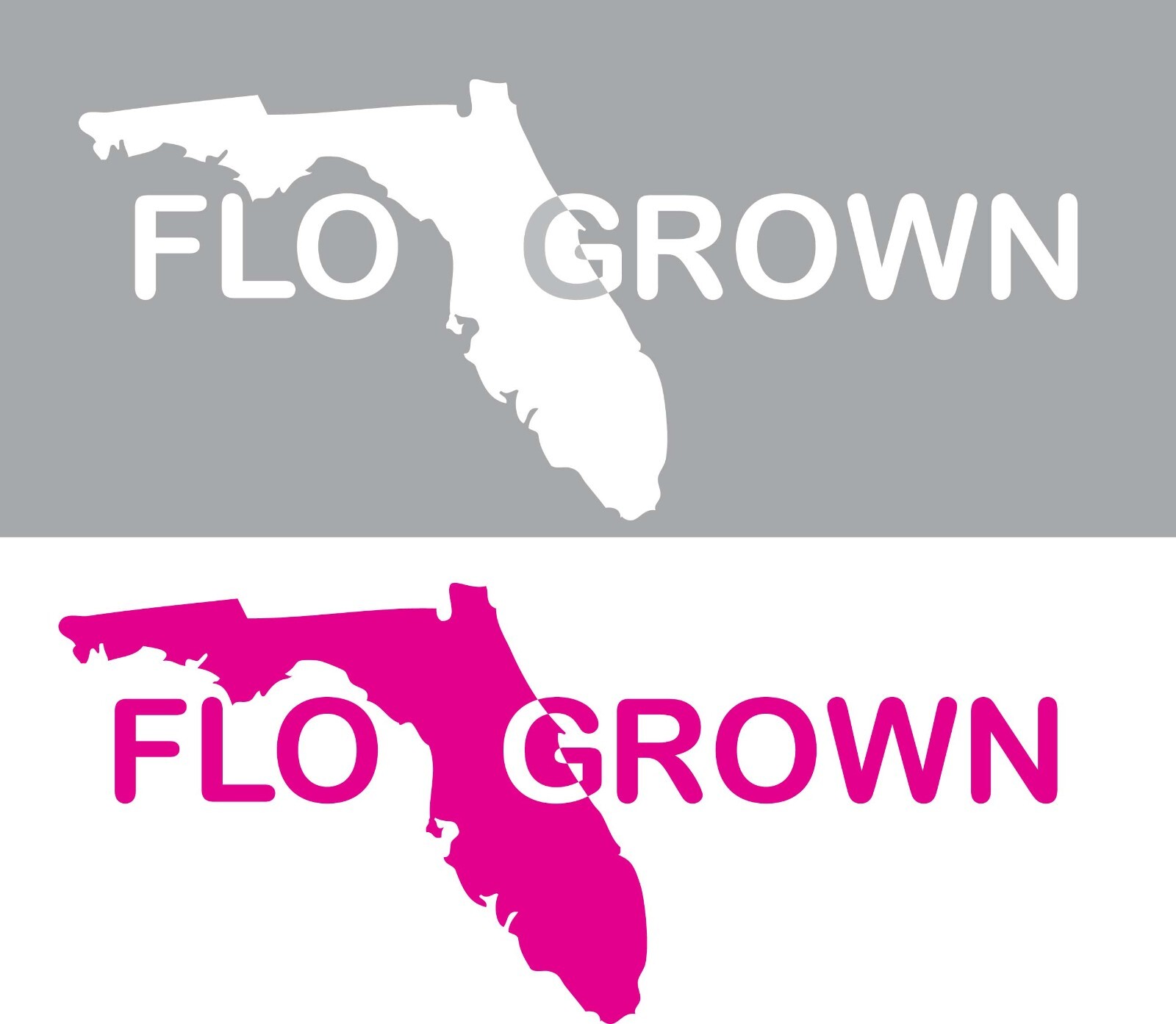 FLO GROWN Florida Die Cut Decal Size 3.25″ x 7.25″ Choose Colors p410