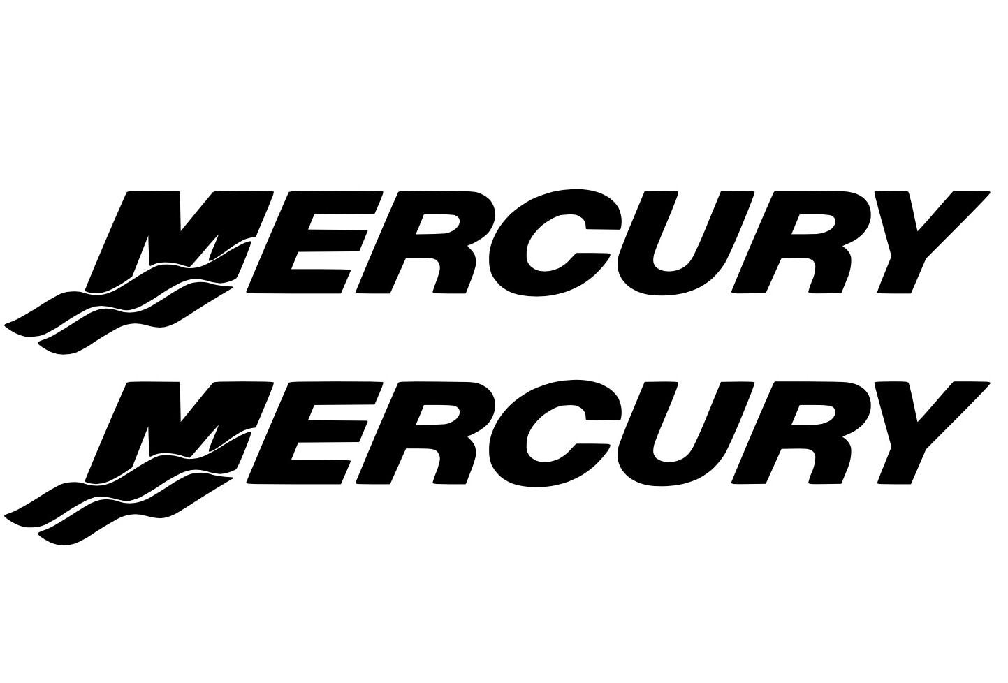 2 Mercury Vintage Outboard Motor Decal 12″ You Pick Color