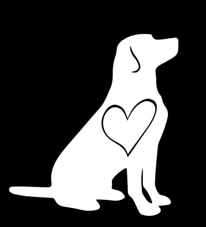 Lab with Heart White Vinyl Decal Car Window Truck laptop notebook tumbler tablet