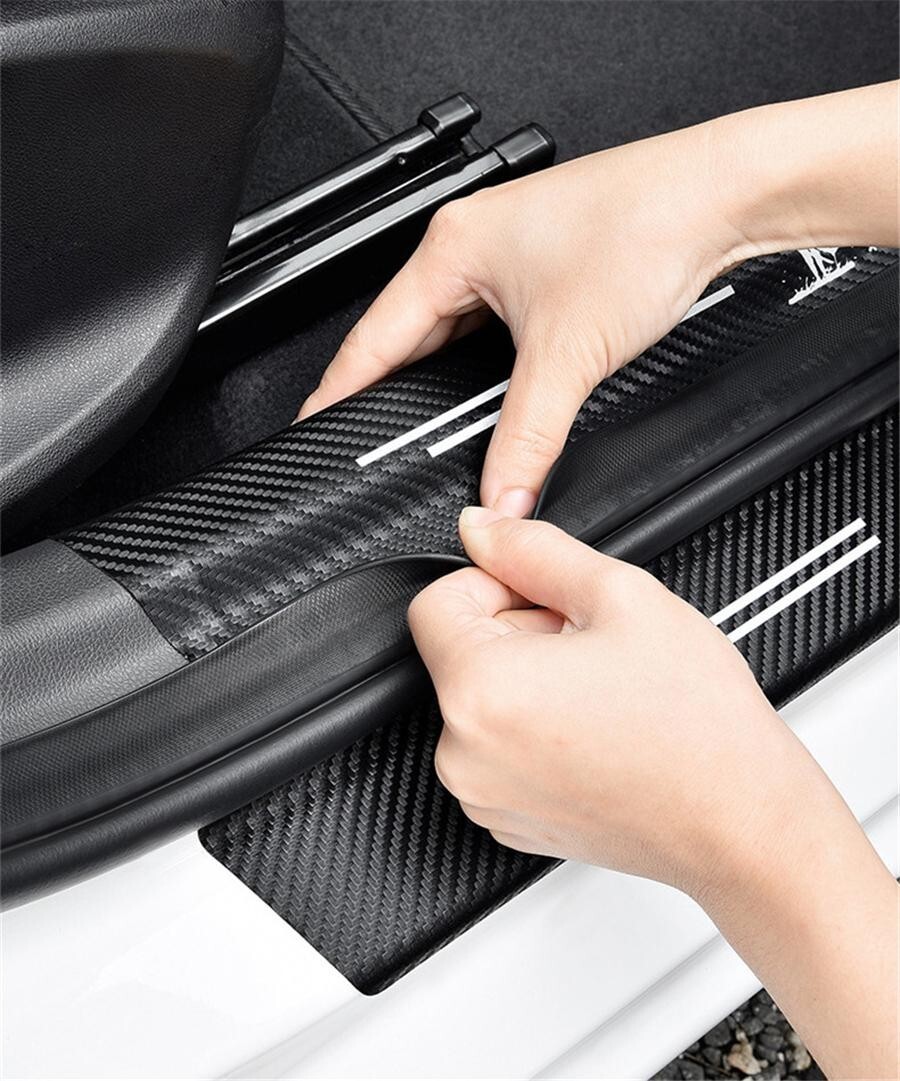Sticker Protector Cover Sport Style Decals Carbon Fiber Look For Car Door Scuff