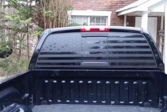 Standard American Flag full rear glass. Compatible with Dodge Ram.. all.