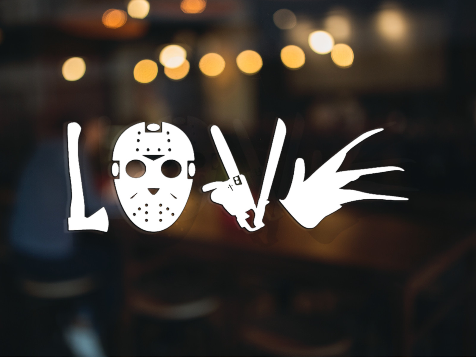Love Halloween Car Window Decal Scary Laptop Sticker