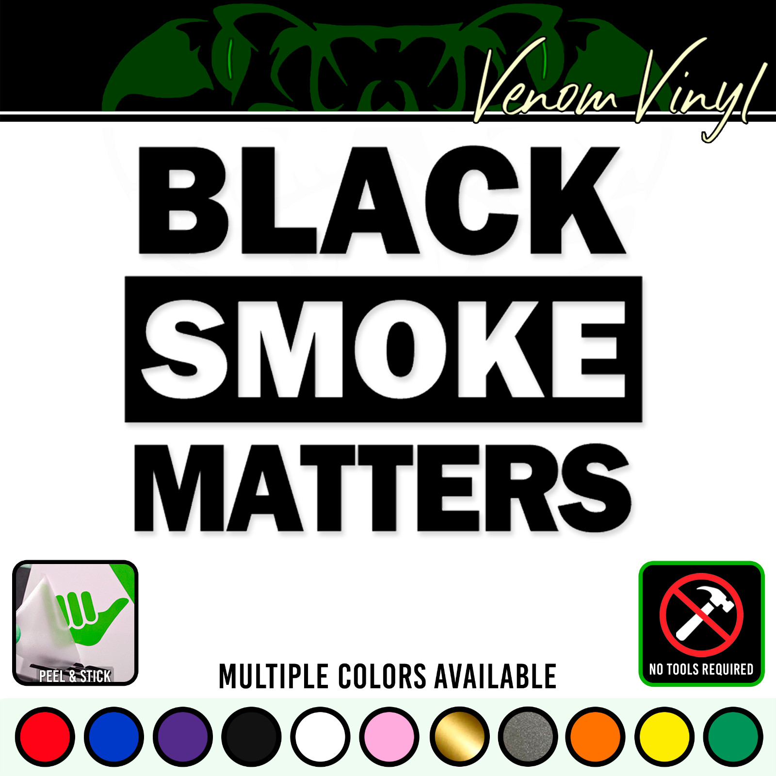 Black Smoke Matters Vinyl Decal Truck Sticker | Diesel Rolling Coal Smoke