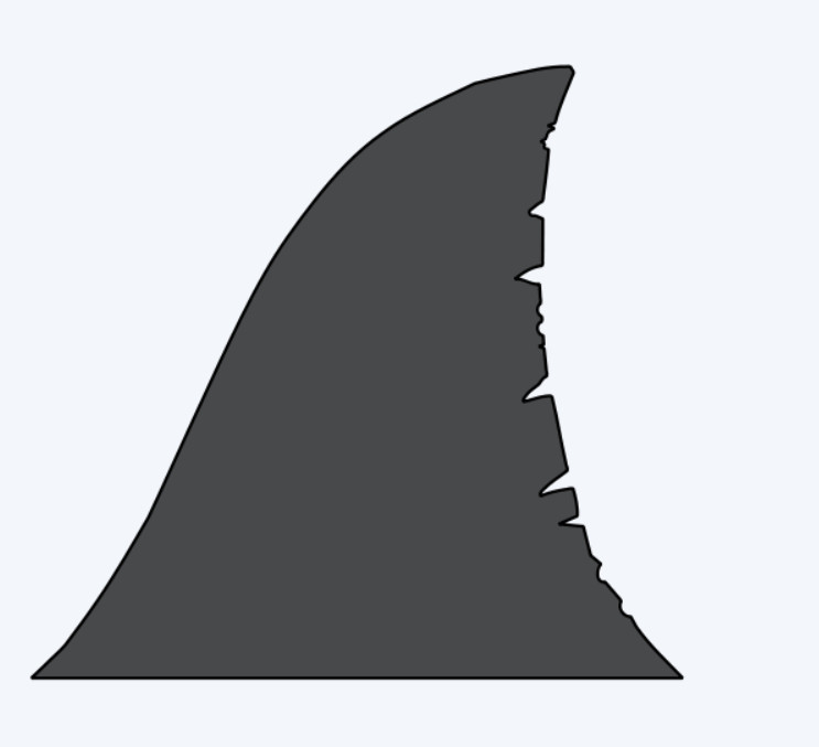 Shark fin decals (2) Right and left.