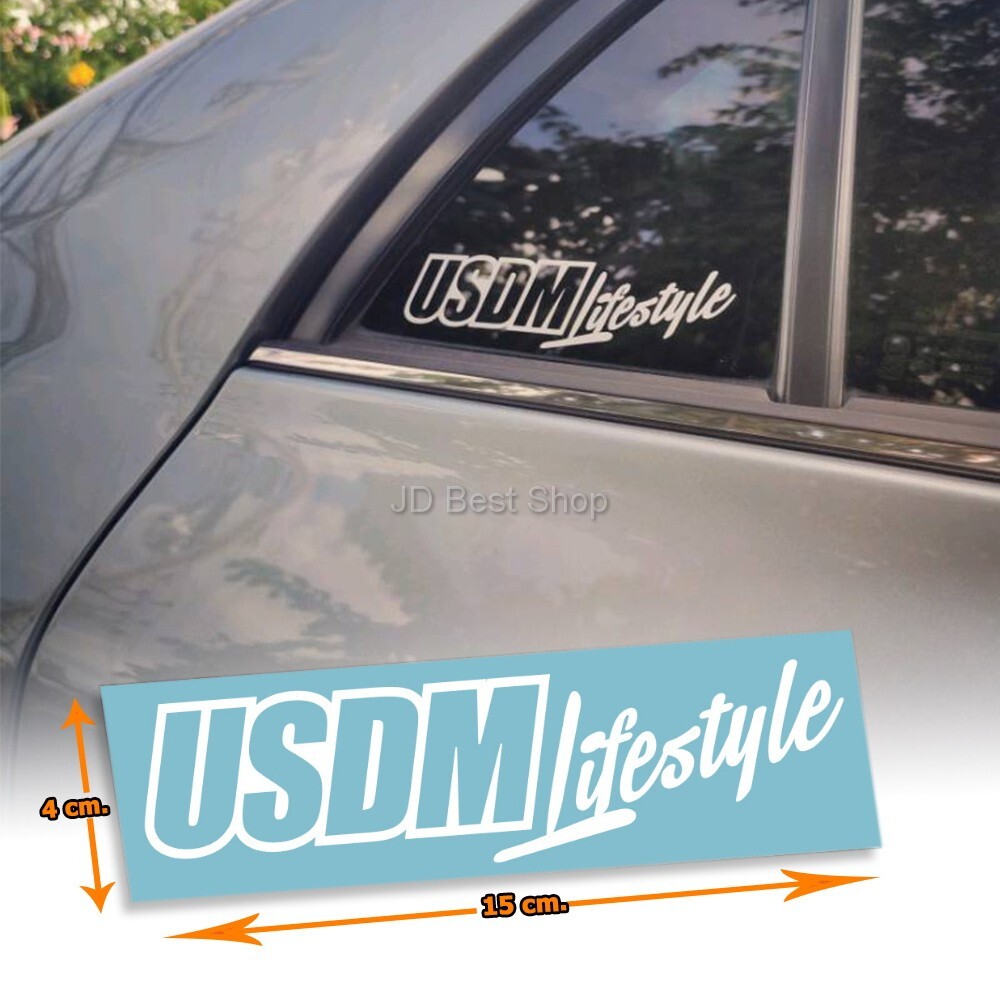 Sticker JDM KDM USDM Style Vinyl Decal Dicut truck car window Reflective White 1