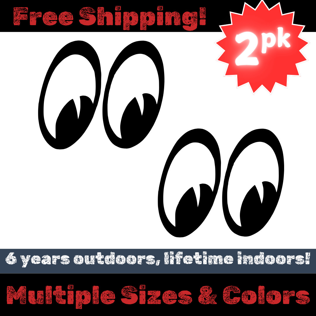 2pk MOON EYES sticker Decals – 2″-7″, Rat Fink, Hot Rod, Car, Trucks, Racing