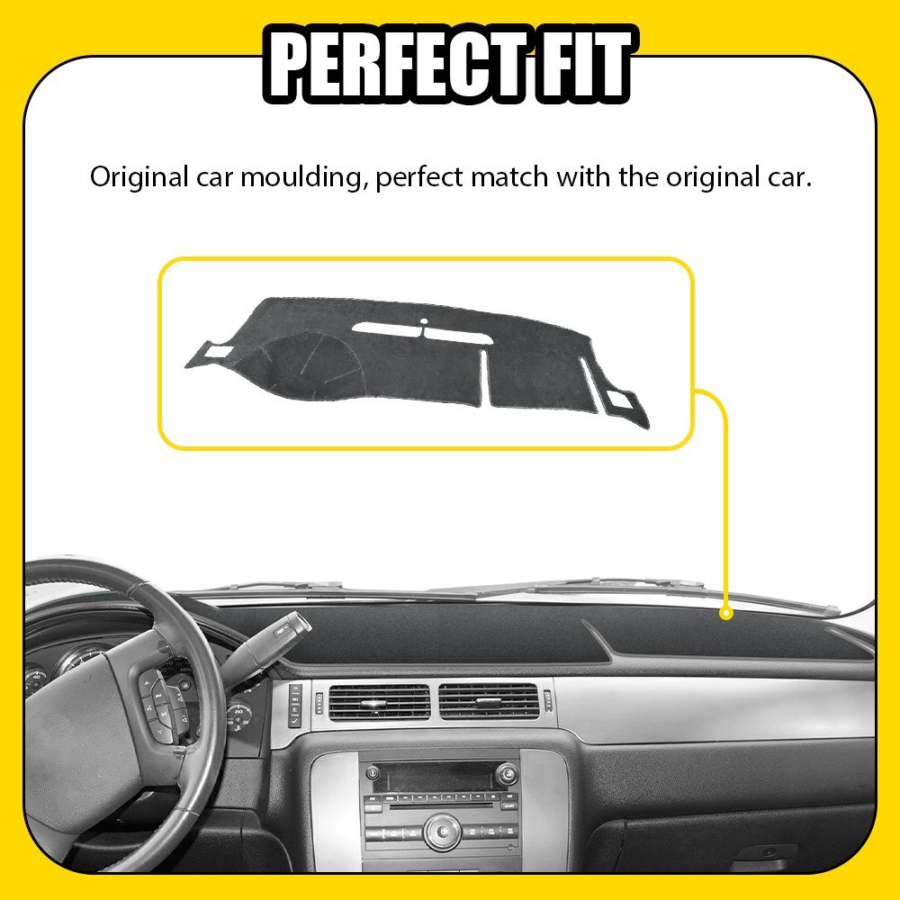 Dashboard Pad Dash Cover Mat for 07-14 Chevy Silverado/Tahoe/Suburban Gray 1-5X