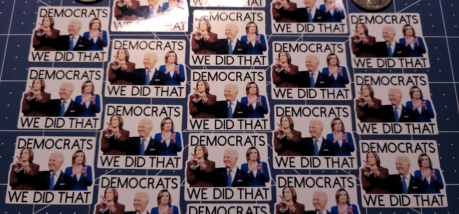 28PCS BIDEN/PELOSI/KAMALA (DEMOCRATS WE DID THAT) GAS STATION FUNNY STICKERS