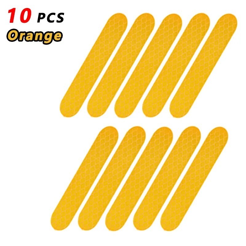 10pcs Reflective Stickers Car Bumper Stickers Night Warning Anti-Collision Tape