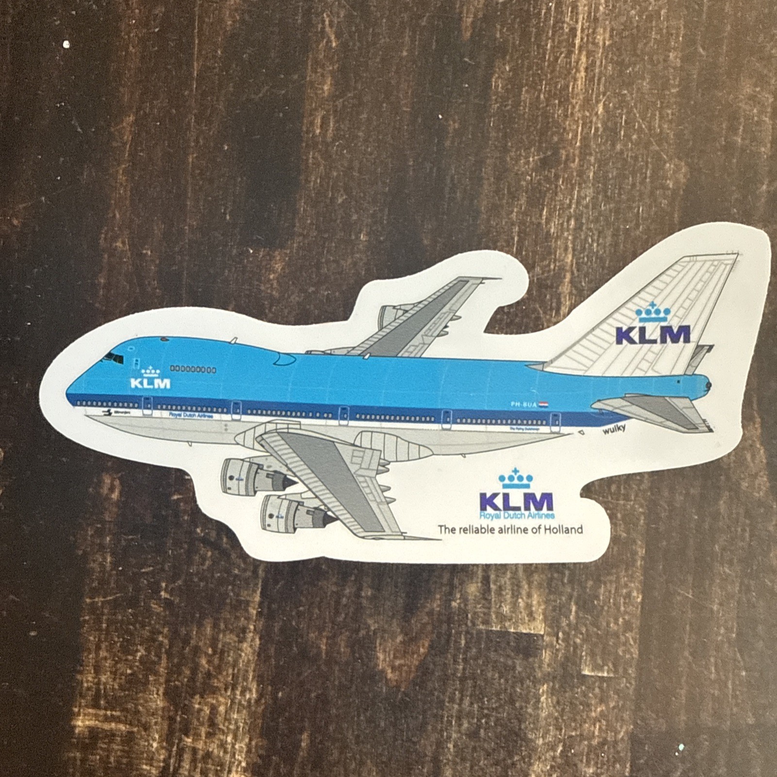 Sticker KLM B747-200 Inches X 6 Inches