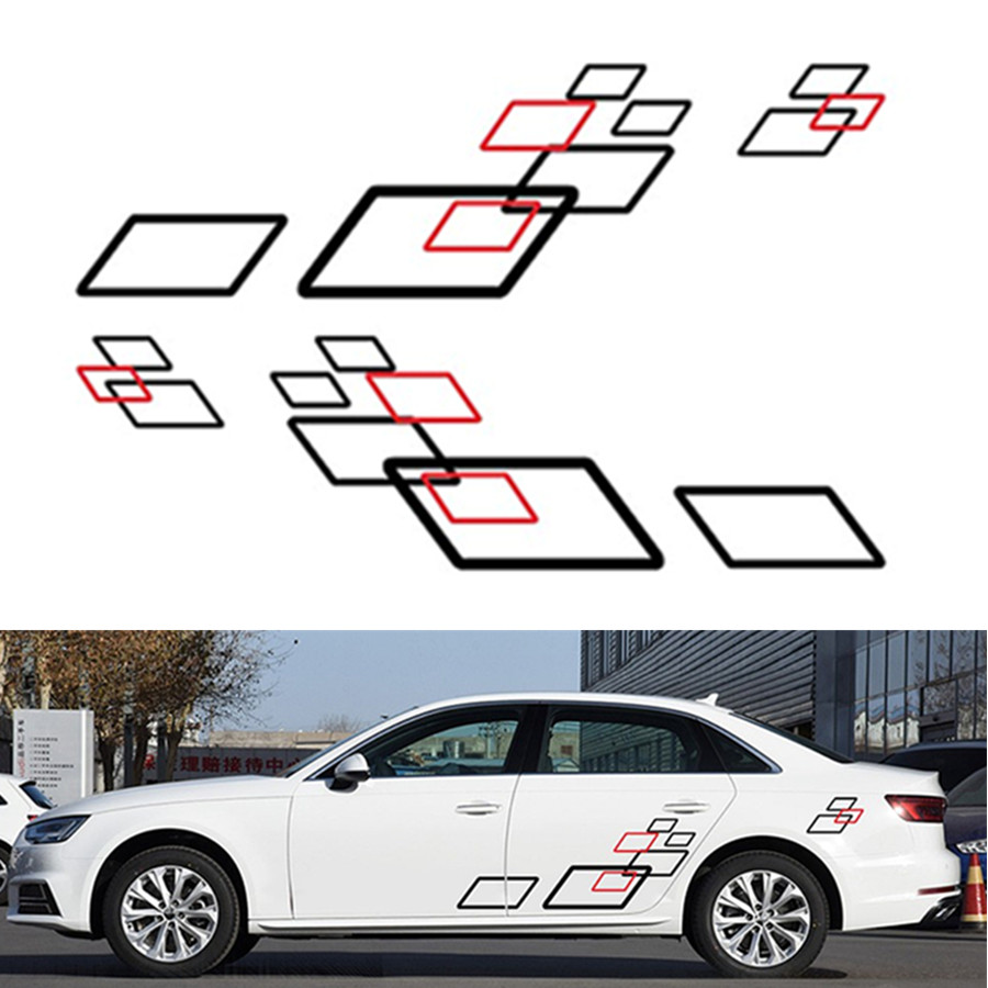 DIY Car Stickers Both Sides Body Vinyl Decals Sports Styling Trim Self-adhesive