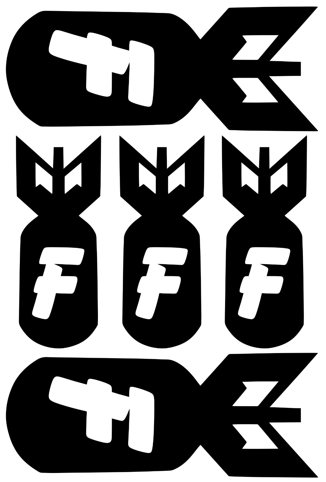 F Bomb Multi Pack 2 Sticker Vinyl Decal Drift Race Car Window Funny Japan Jdm