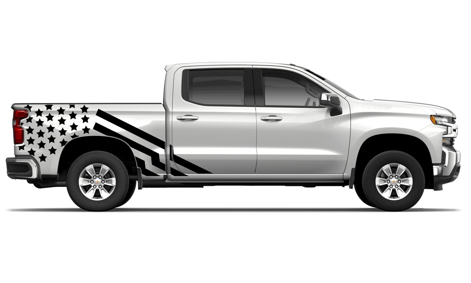 Bed US flag graphics stickers decal compatible with Chevrolet Silverado