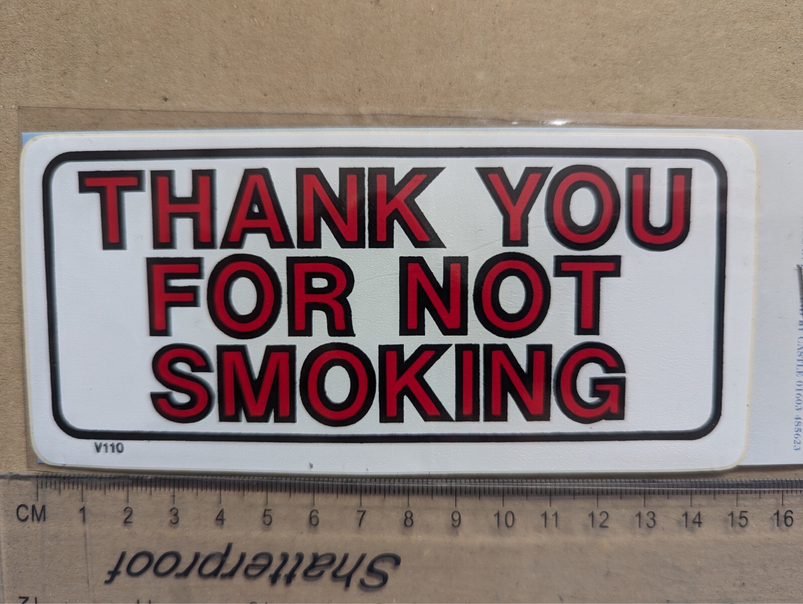 Thank you For Not Smoking Taxi Emblem Car Vinyl Bumper Sticker Decal Warning