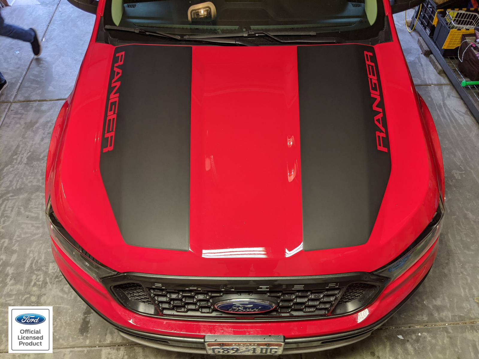 2019-2023 Ford Ranger Dual Hood Stripes W Ranger Graphics Vinyl Stripes Decals