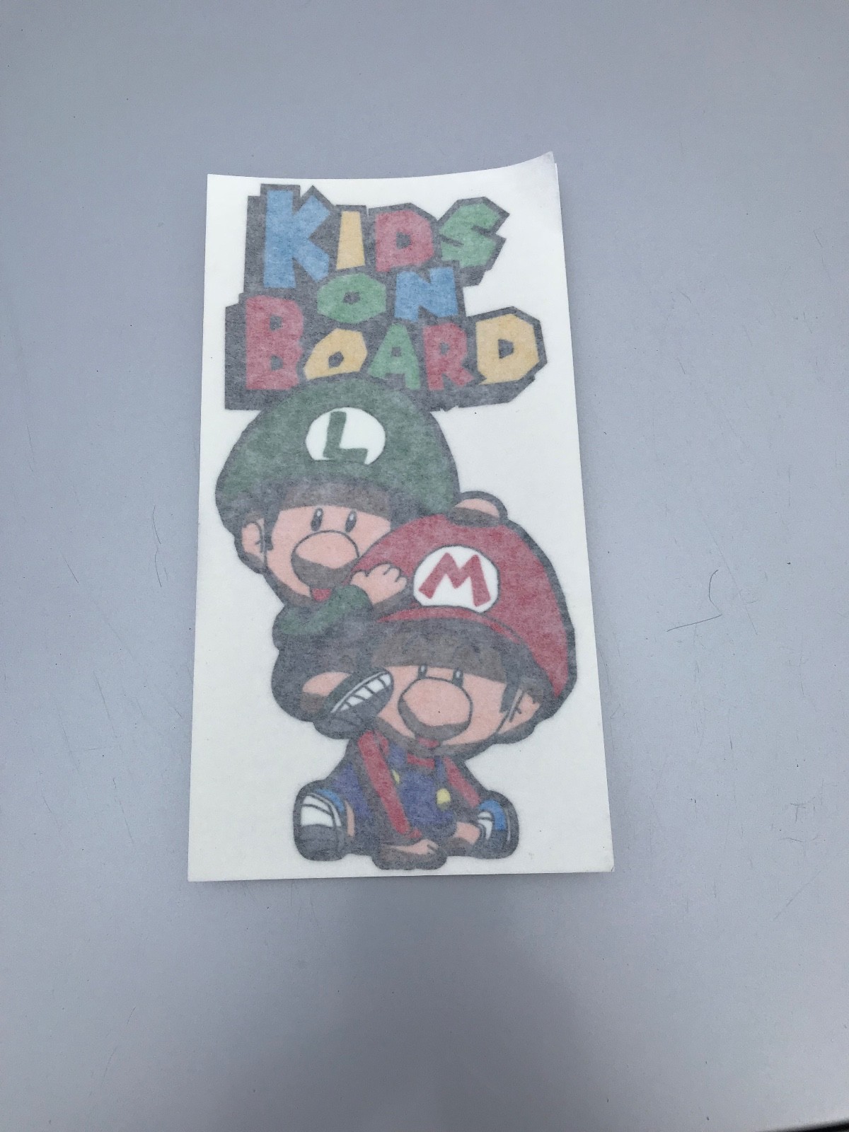Super Mario Kids On Board Bumper Sticker Decal Sticker Super Mario and Luigi