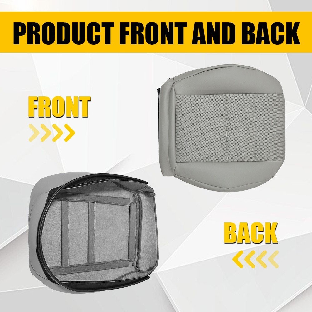 Gray Leather Driver Bottom Seat Cover For Mercedes Benz GLK250 GLK350 08-15 1-5X