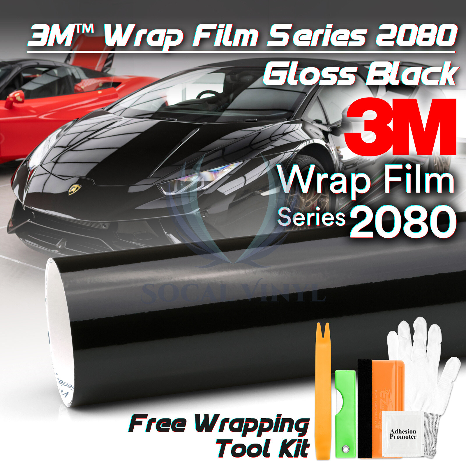 Genuine 3M 2080 Series G12 Gloss Black Vinyl Wrap Vehicle Film Decal Bubble Free