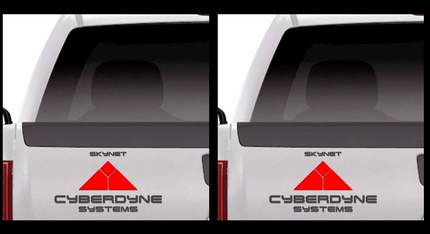 Skynet Cyberdyne Systems Terminator Two Silver & Red Vinyl Decal Judgement Day