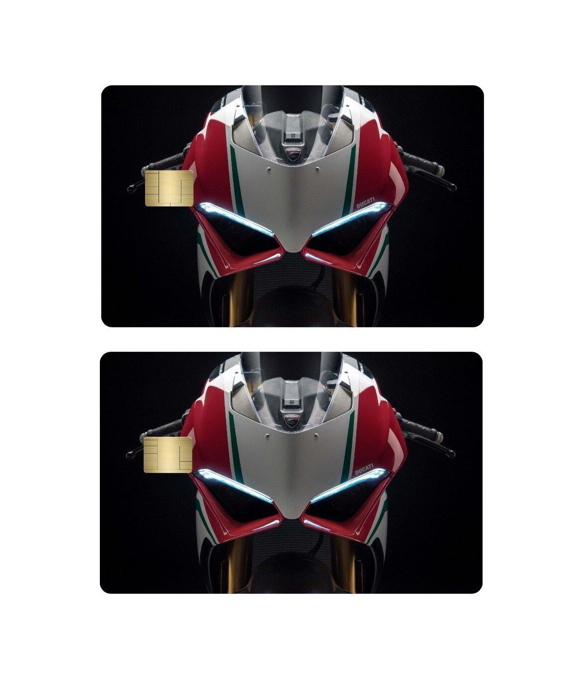 2 Premium Print Ducati Panigale V4 Bank Card Skins Small Chip.