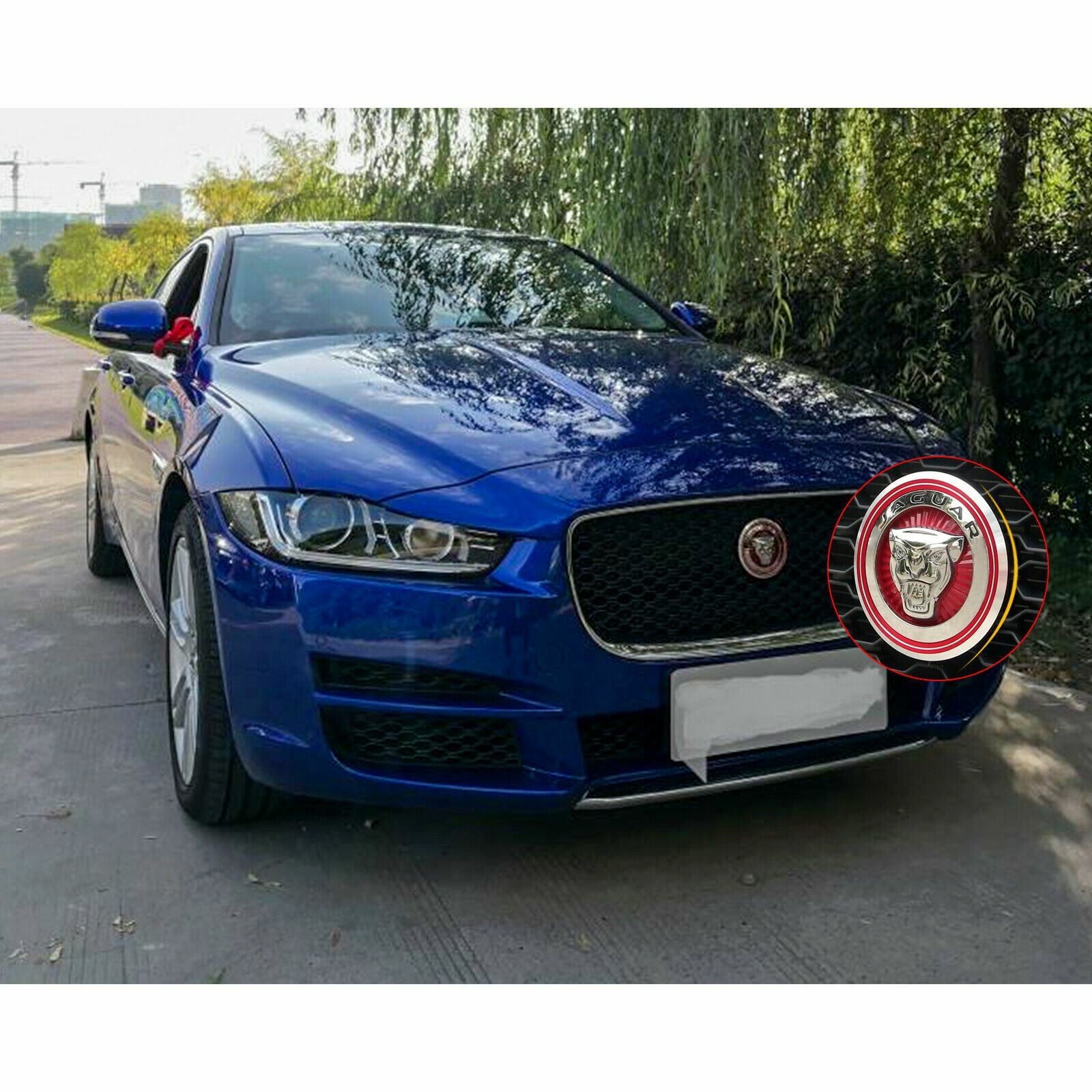 Front Bumper Grille Emblem Badge Logo Ring Cover Trim For Jaguar XJ XJR 2016-up