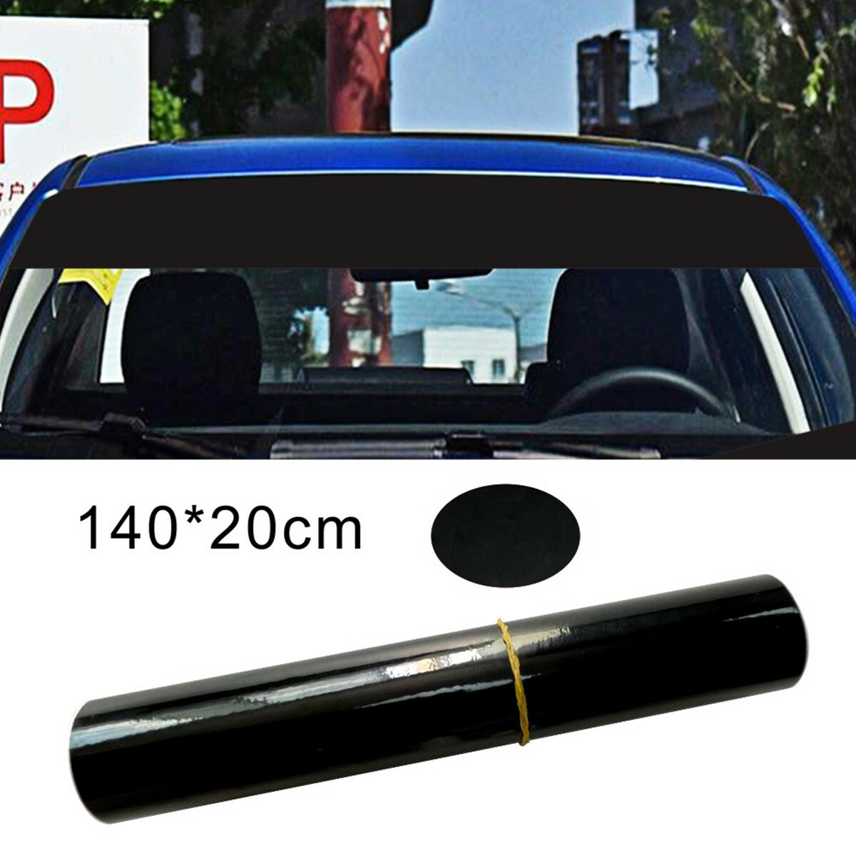 Car SUV Front Windshield Sunshade Decal Window Gloss Black Sticker Waterproof