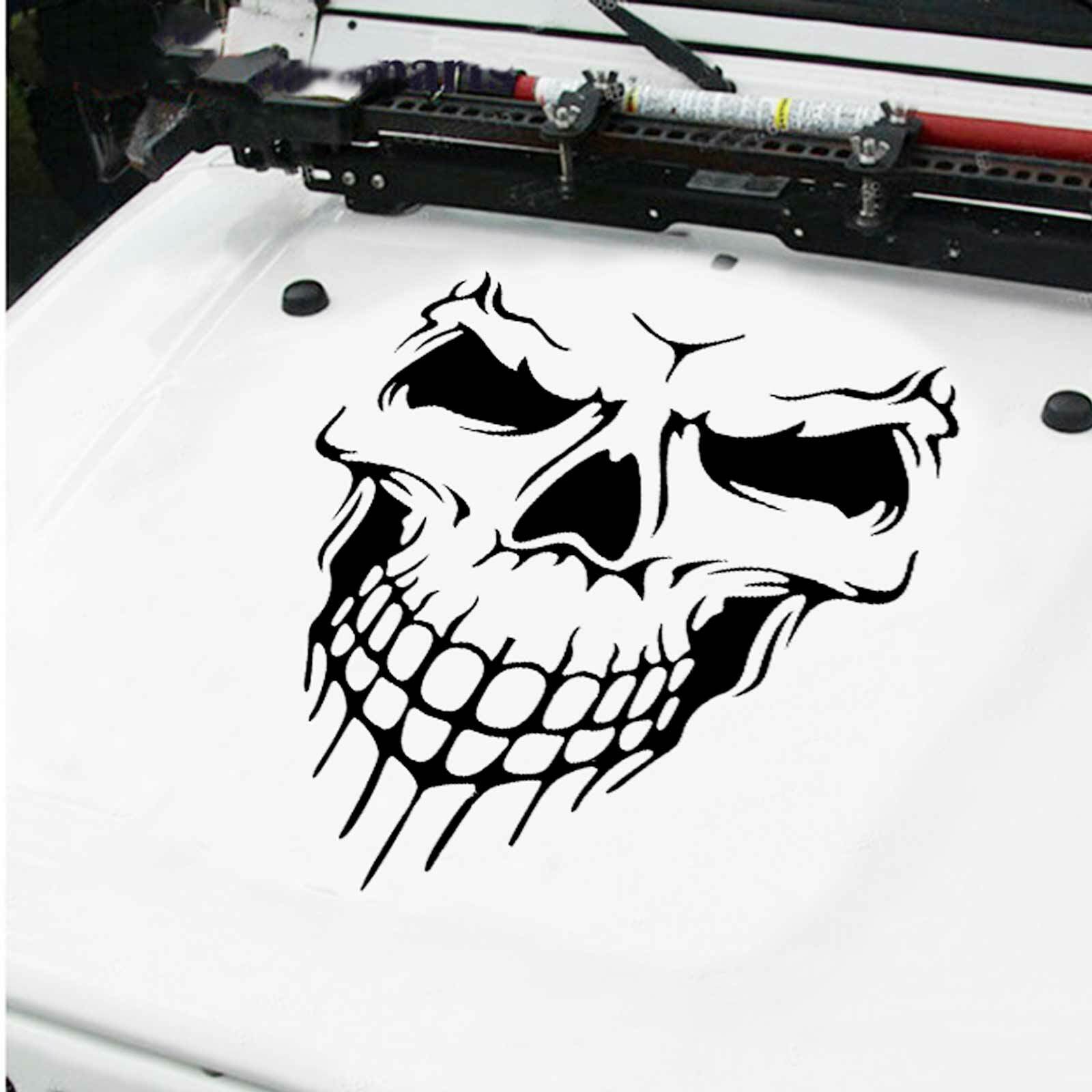 2x Reflective Skull Vinyl Side Door Tailgate Sticker Trim For Jeep Wrangler JK