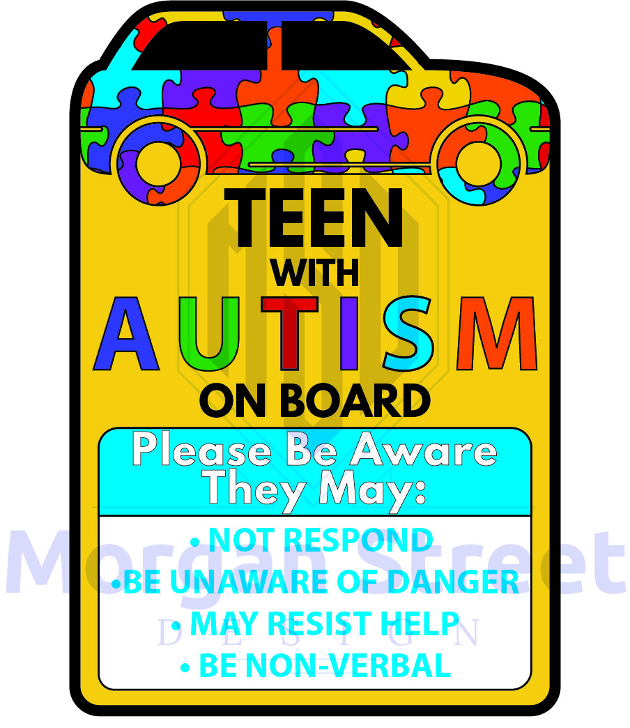 Autism Vinyl Decal Sticker Chose Wording Help Alert Responders