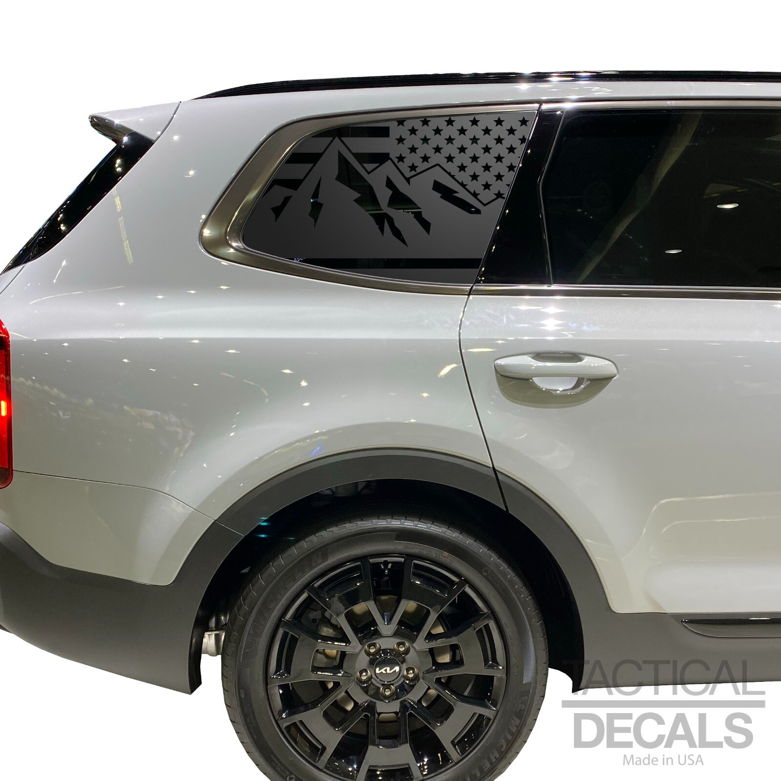 Mountain design USA Flag Decals – Fits 2022 + Kia Telluride Window KT1-BX1