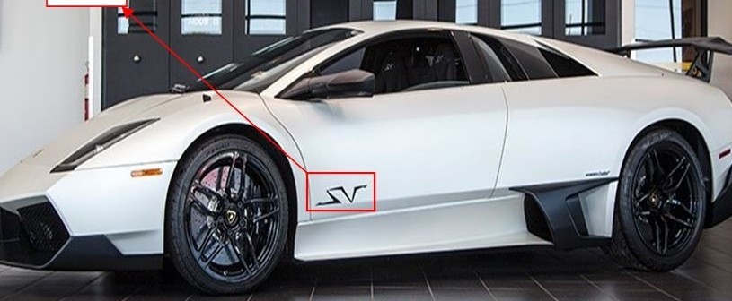 2 Sticker for Lamborghini Galardo Murcielago diablo SV bumper kit mirror LP 700