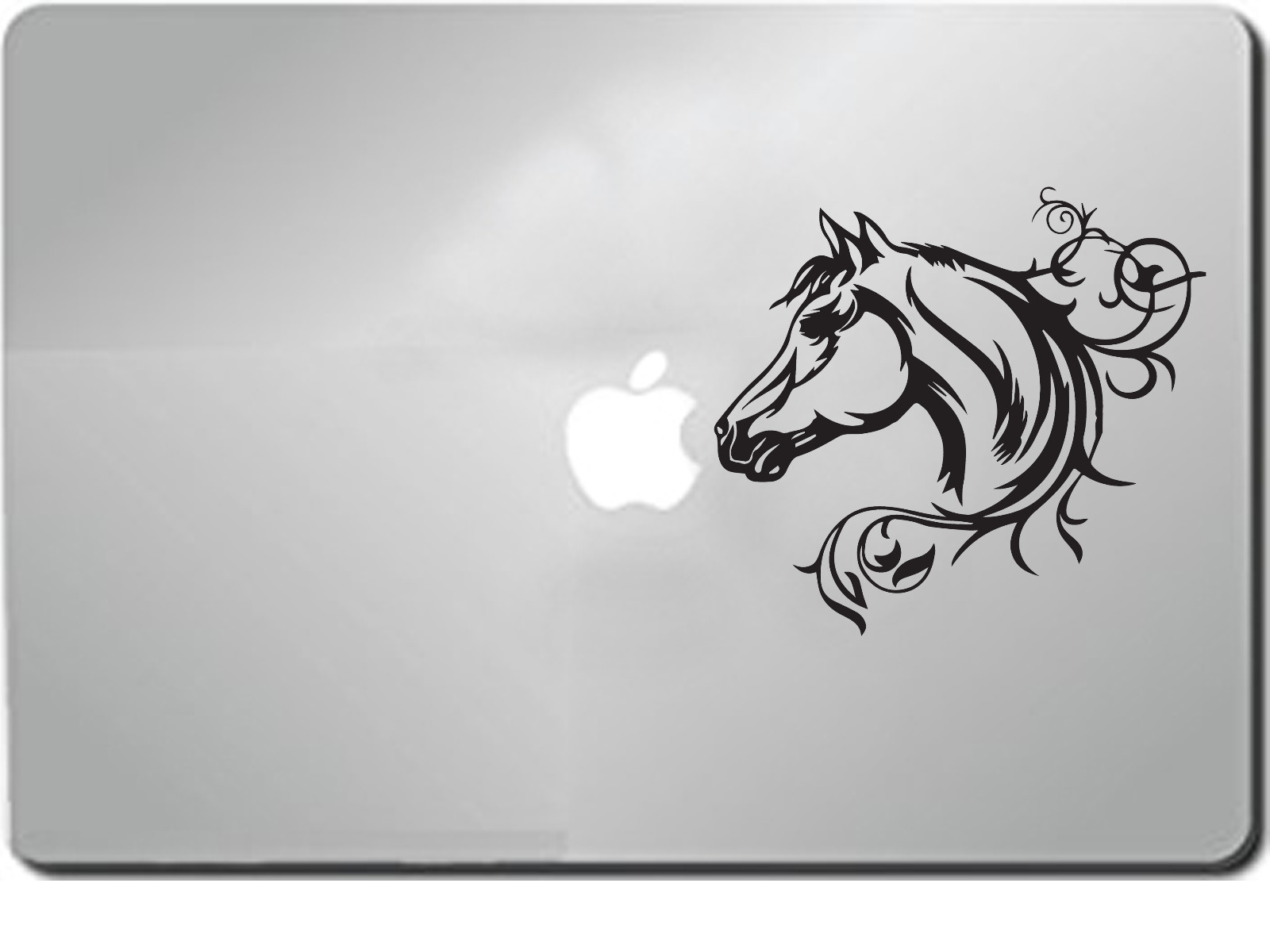 Tribal Horse head beautiful silhouette Tattoo art laptop decal sticker 6″ Black
