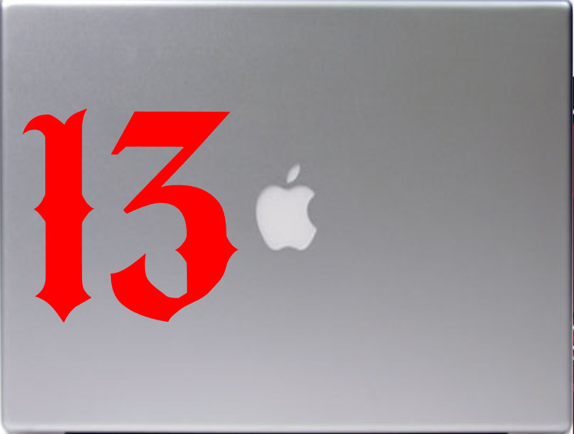 Lucky 13 Decal Vinyl Car Window Sticker ANY SIZE