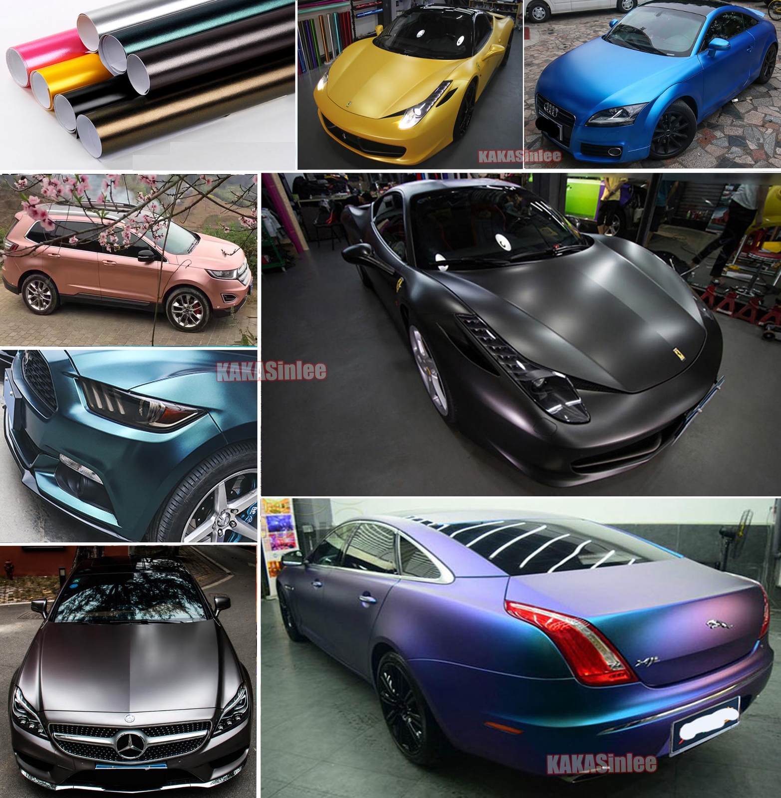 Bubble Free / Entire Car Pearl Metal Sticker Vinyl Wrap Satin Chrome Decal HDUS