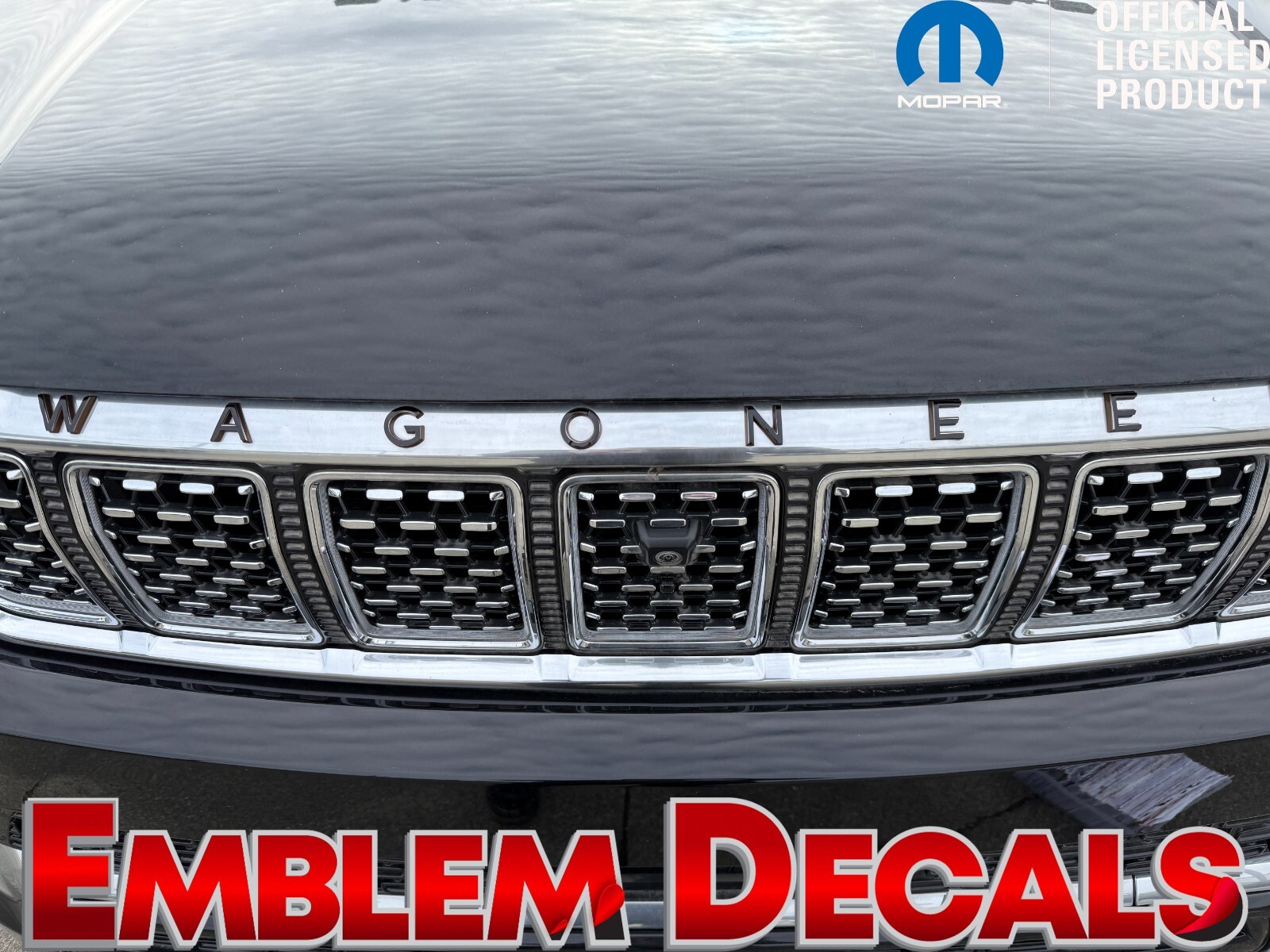 Jeep GRAND WAGONEER Hood Lip Emblems Overlay Decal 2022 2023 2024 2025
