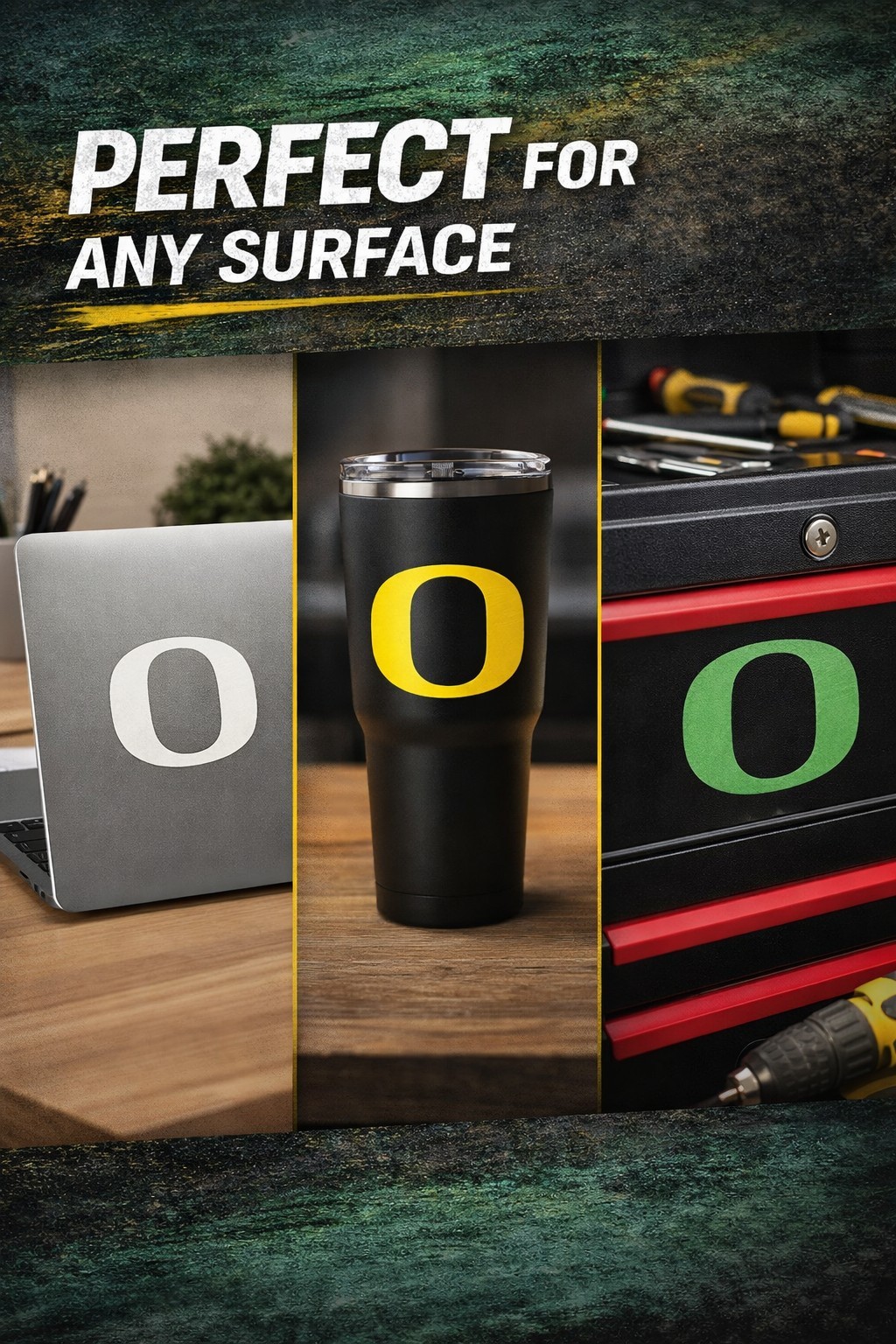 Oregon Style O Decal | Waterproof Oracal Vinyl | Multi Color Sizes | Football
