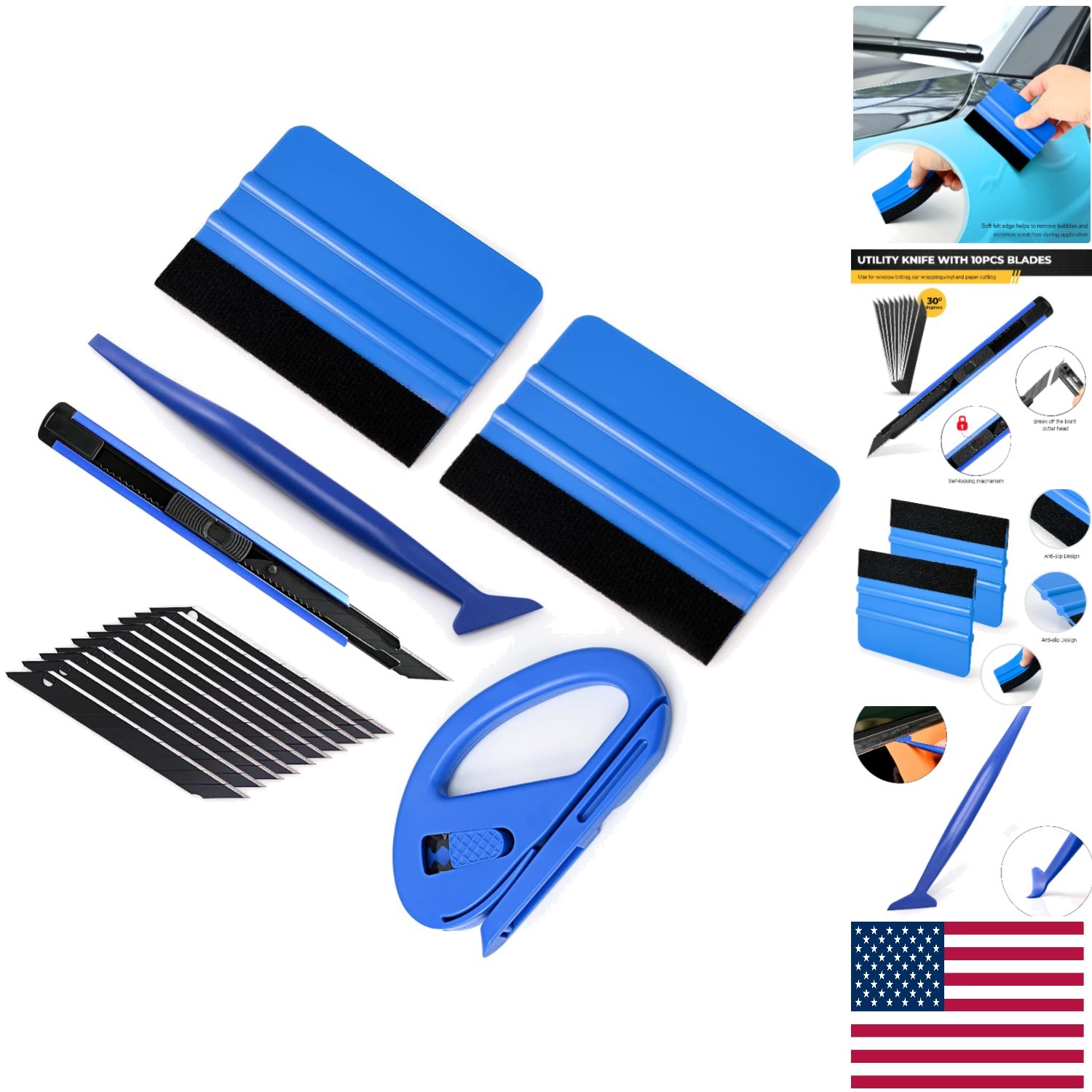 Professional Vinyl Wrap Window Tint Tool Kit for Cars – Sleek & Safe Design