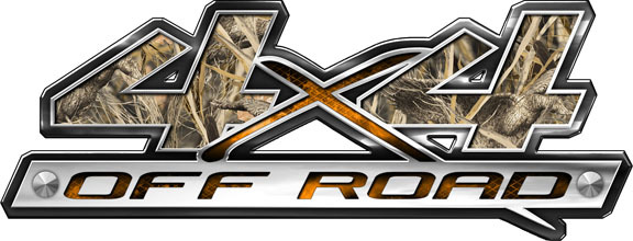 4×4 obliteration tall grass duck camouflage truck decal sticker set block style