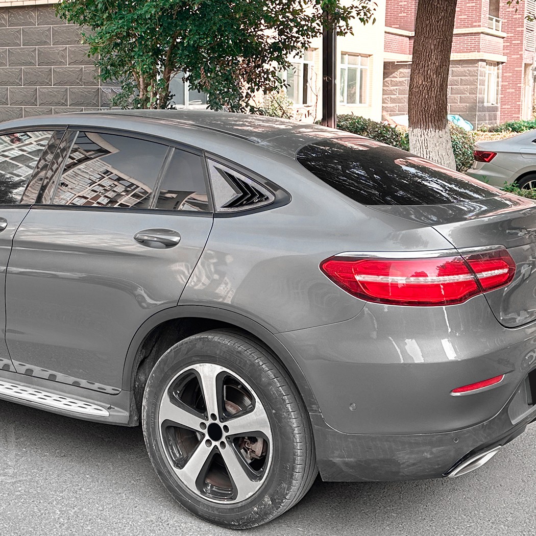 Carbon Style Rear Window Louver Shutter Cover For Benz GLC-Class Coupe 2016-2022