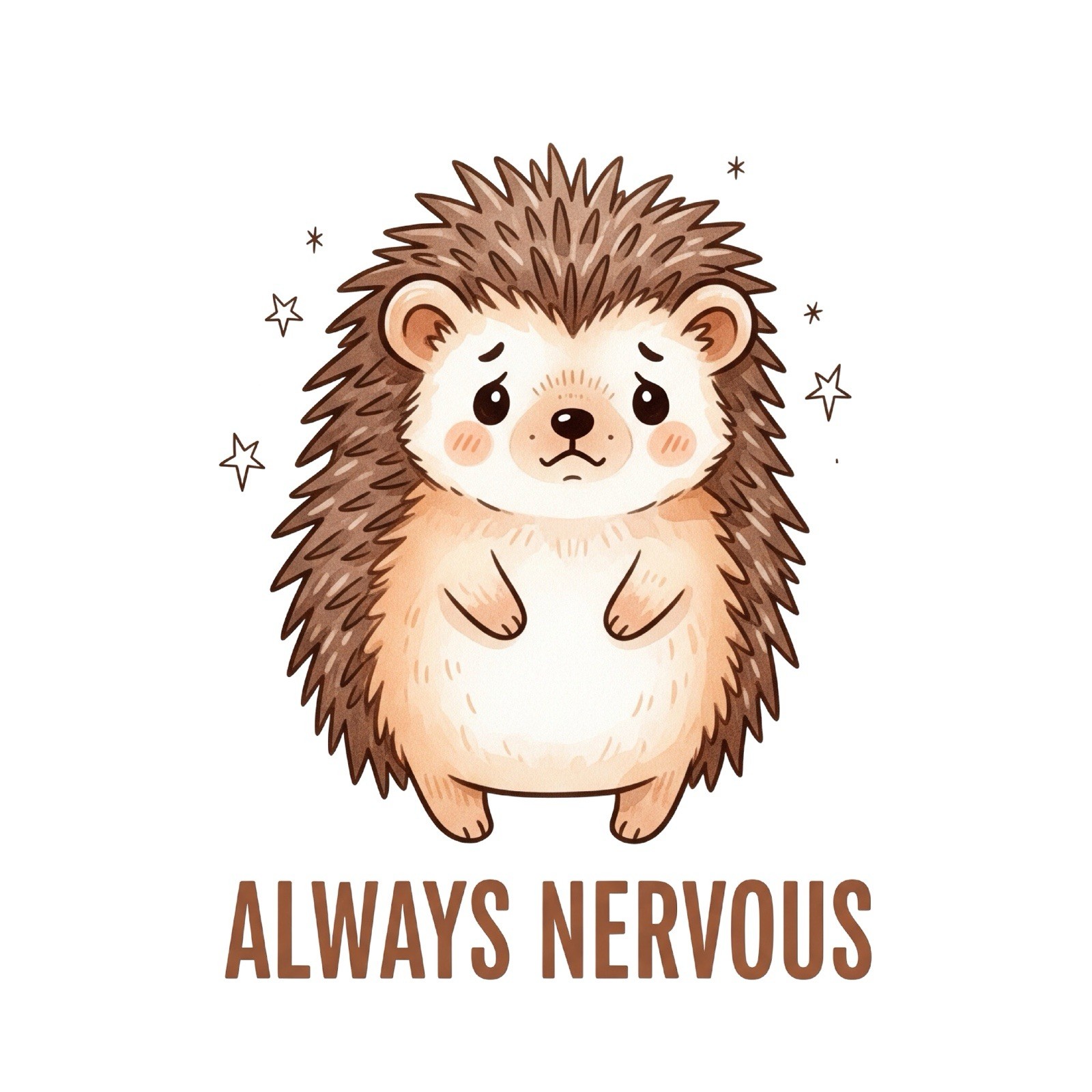 Hedgehog Phone Sticker (2 Inch) Always Nervous Anxiety