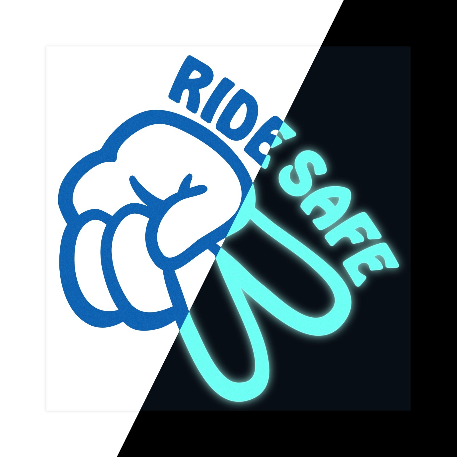 Ride Safe Motorcycle 2 Finger Hand Wave Reflective Decal #1318R-SZ