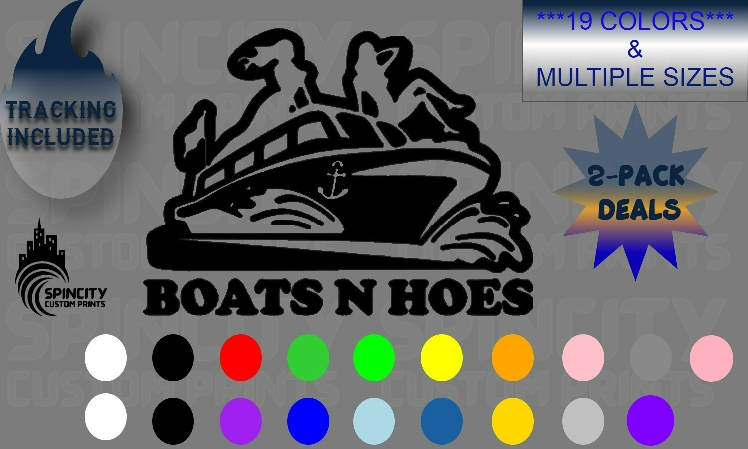 Boats and Hoes Boat Decal Graphic Car Window Auto Truck Trailer Sticker