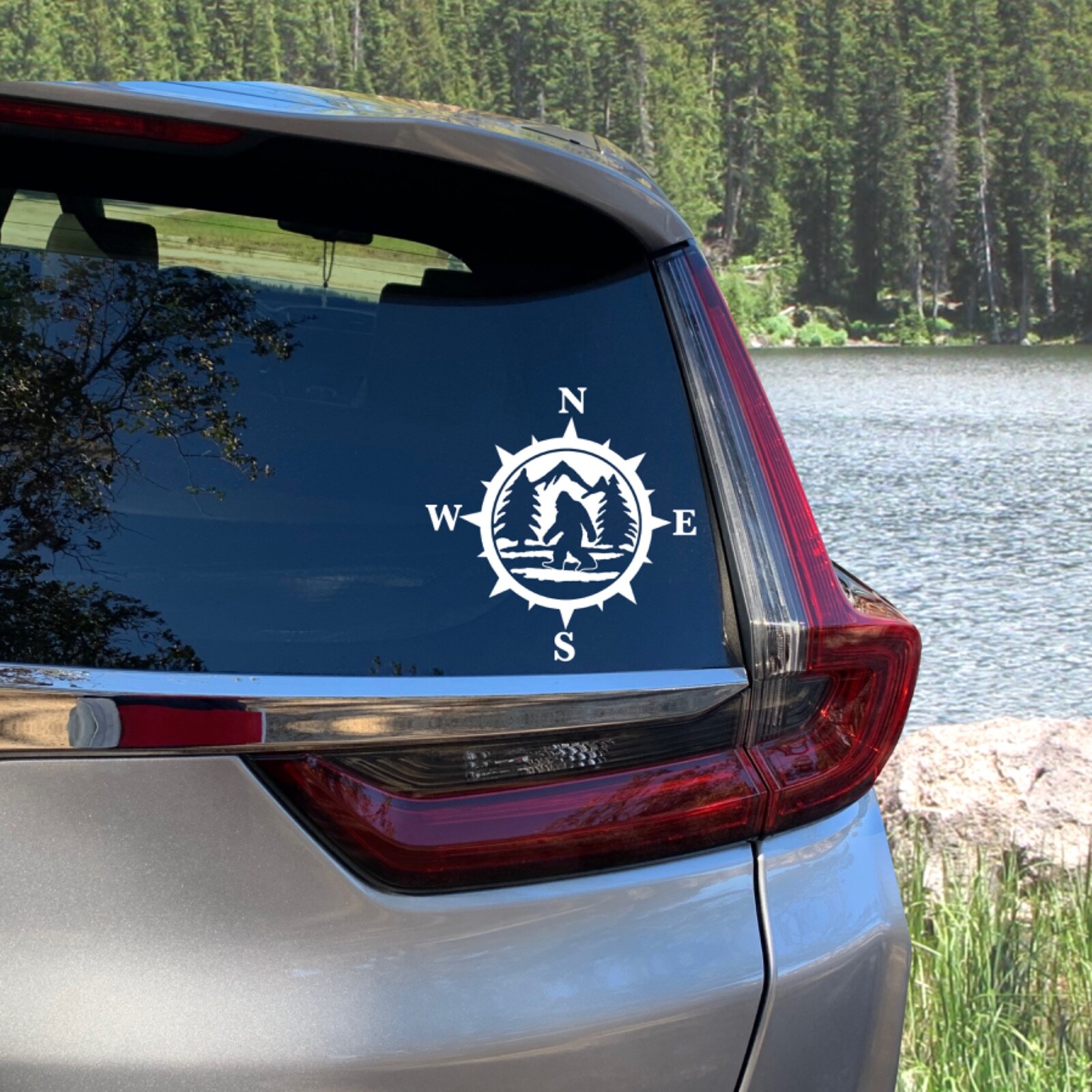 Bigfoot Compass Decal. Perfect for Car Windows or anything with a hard surface.