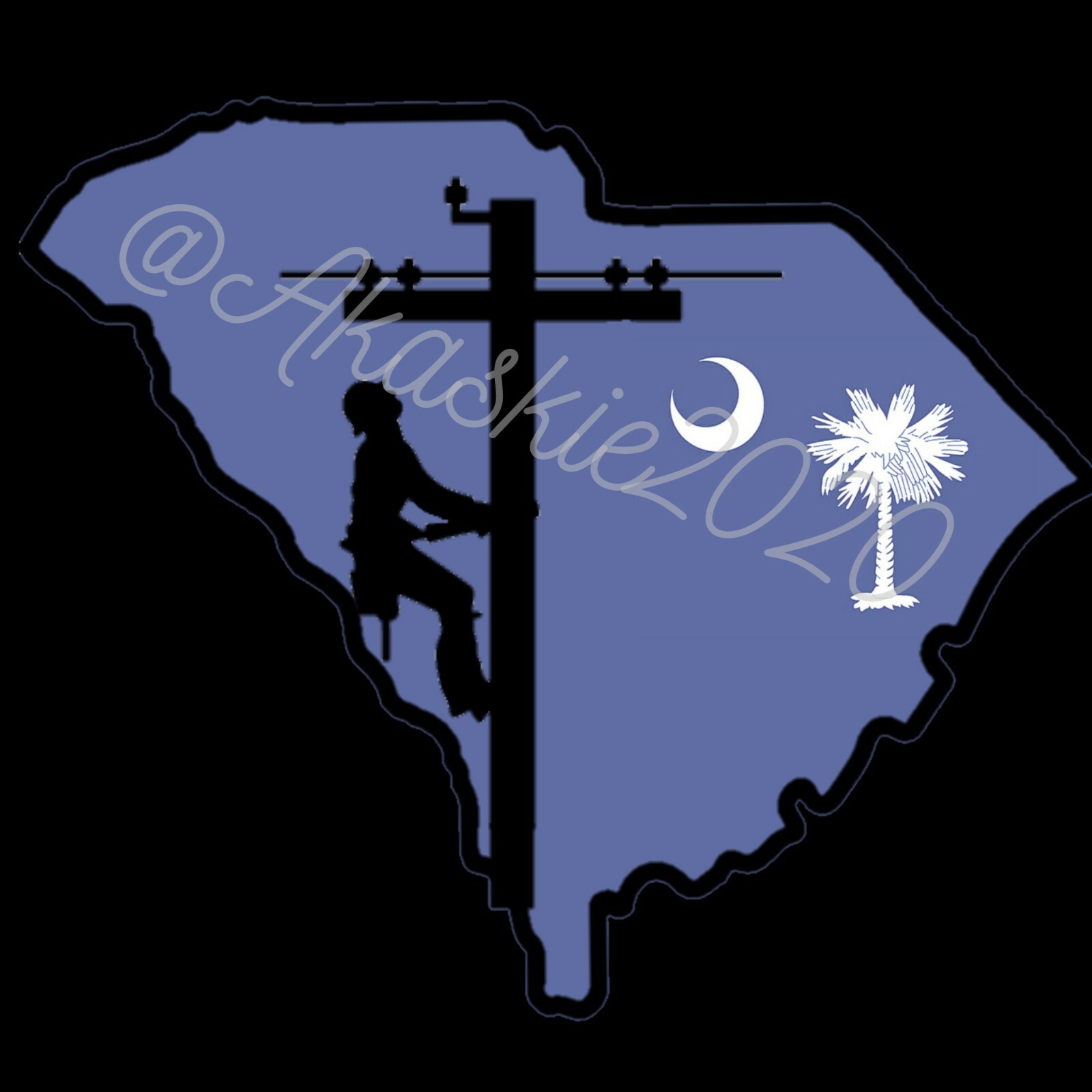 South Carolina Lineman Waterproof Vinyl Hard Hat Sticker