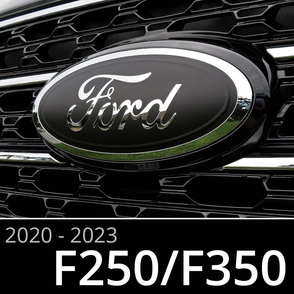 2020-2023 Ford F250/F350 Emblem Overlay Insert Decals – Matte Black (Set of 2)