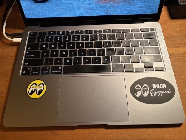 GENUINE MOON EQUIPPED OVAL DECAL – “GO WITH MOON!” – (3″ wide x 2″ tall)