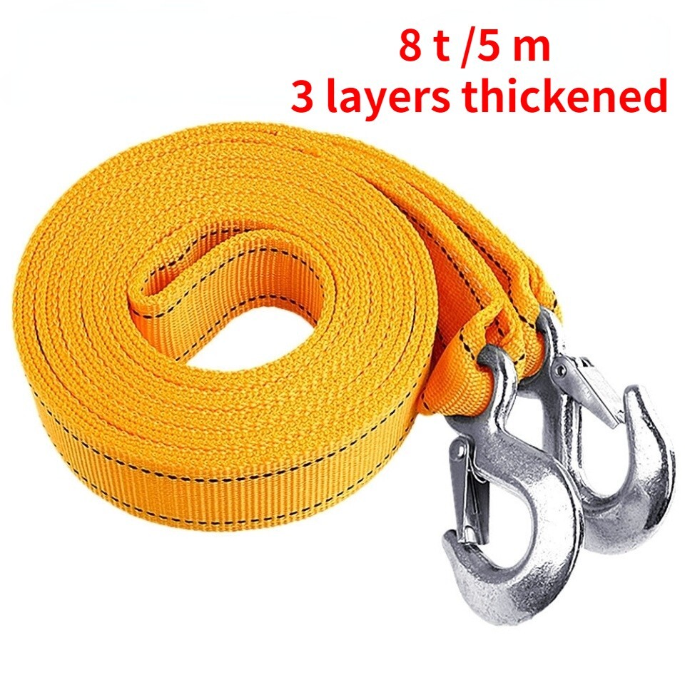Vehicle Rescue Trailer Strap Tow Rope Off-road Universal Car Strap 3 Layers 5M