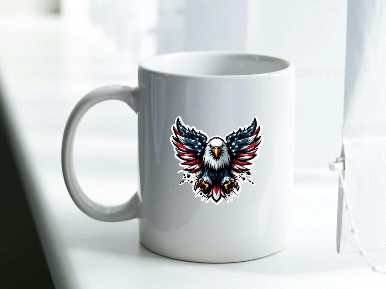 American Flag Eagle Wings Decal Sticker Patriotic USA Bald Eagle Car Truck